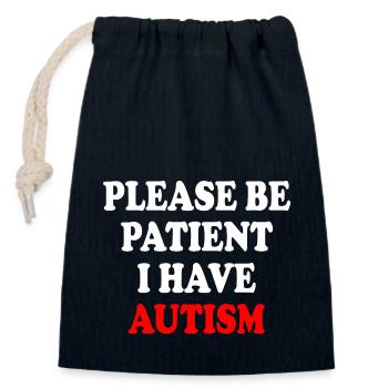 please be patient i have autism - Verschließbarer Geschenkbeutel aus Baumwolle (14x20cm) - Navy - Vorne
