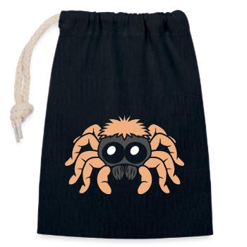 Spinne - Verschließbarer Geschenkbeutel aus Baumwolle (14x20cm) - Navy - Vorne