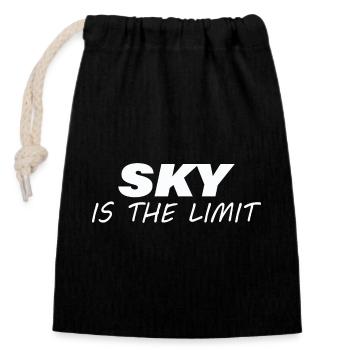 SKY IS THE LIMIT - Closable cotton gift bag (14x20cm) - black - Front