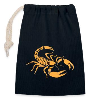 scorpion - Closable cotton gift bag (14x20cm) - navy - Front
