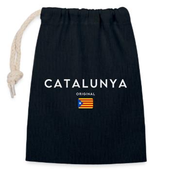 Flagge von Katalonien, katalanischer Stolz - Verschließbarer Geschenkbeutel aus Baumwolle (14x20cm) - Navy - Vorne