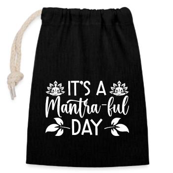 Pilates Enthusiasts It ́s A Mantra-ful Day Pilates - Closable cotton gift bag (14x20cm) - black - Front