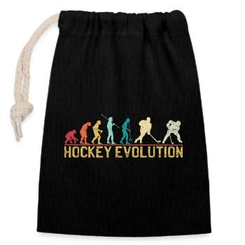 Hockey Evolution Silhouette Design - Verschließbarer Geschenkbeutel aus Baumwolle (14x20cm) - Schwarz - Vorne