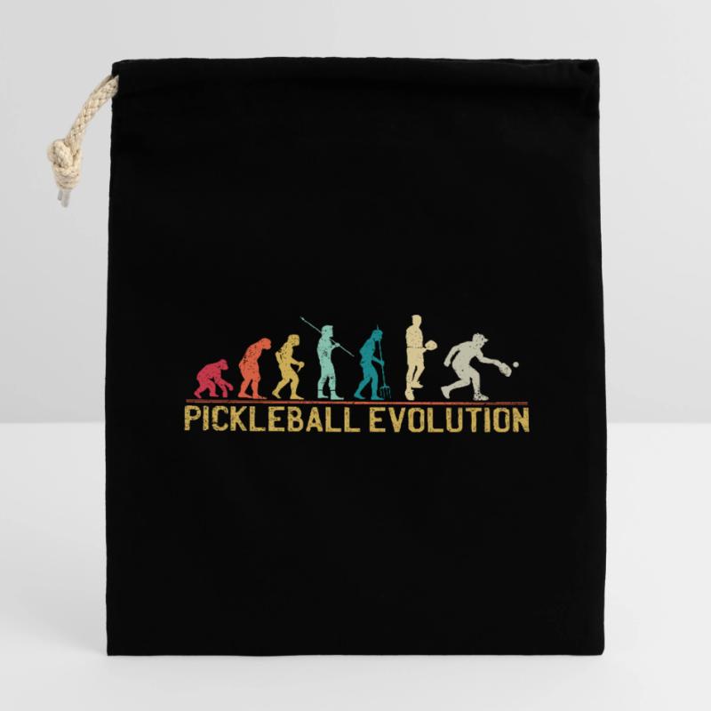 Conception de la progression de Pickleball Evolution Sac cadeau en coton avec cordon (14 x 20 cm)