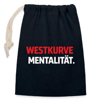 West Curve Mentality Shirt - Closable cotton gift bag (14x20cm) - navy - Front