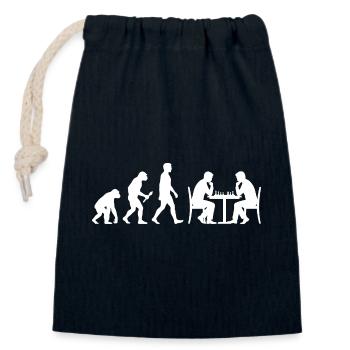 Chess Evolution – Der Weg zum Großmeister - Verschließbarer Geschenkbeutel aus Baumwolle (14x20cm) - Navy - Vorne