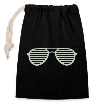 Retro Stripe Sunglasses - Closable cotton gift bag (14x20cm) - black - Front