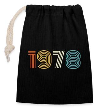 1978 Cadeau 1978 Vintage 1978 - Sac cadeau en coton avec cordon (14 x 20 cm) - noir - Devant