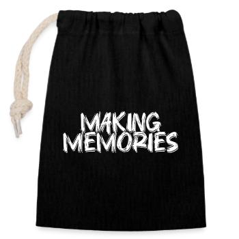 Making Memories Brush Schrift - Verschließbarer Geschenkbeutel aus Baumwolle (14x20cm) - Schwarz - Vorne