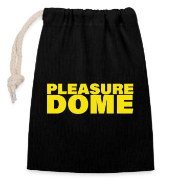 PLEASURE DOME - Closable cotton gift bag (14x20cm) - black - Front