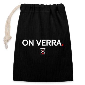On verra humour attitude moderne - Sac cadeau en coton avec cordon (14 x 20 cm) - noir - Devant