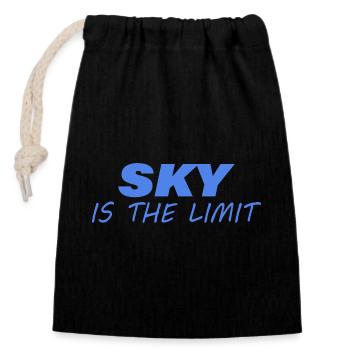Sky is the Limit - Closable cotton gift bag (14x20cm) - black - Front
