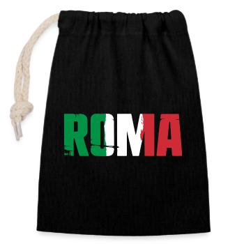 Roma Italia Vintage Rom - Verschließbarer Geschenkbeutel aus Baumwolle (14x20cm) - Schwarz - Vorne