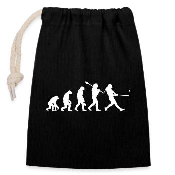 Entwicklung der Baseball-Softball-Silhouette des Mannes - Verschließbarer Geschenkbeutel aus Baumwolle (14x20cm) - Schwarz - Vorne