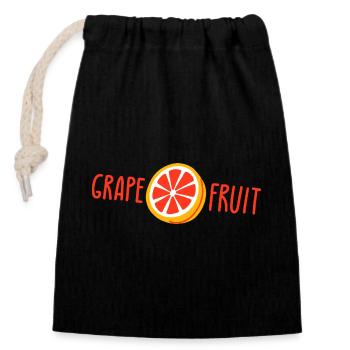 Grapefruit-Zitrusscheibe, lustiges Zitrus-Wortspiel-Design - Verschließbarer Geschenkbeutel aus Baumwolle (14x20cm) - Schwarz - Vorne