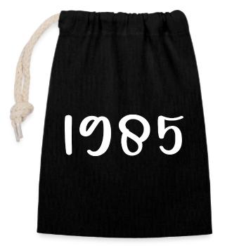1985 Birthday 1985 - Closable cotton gift bag (14x20cm) - black - Front