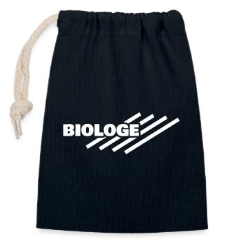 Profession Biologist - Closable cotton gift bag (14x20cm) - navy - Front