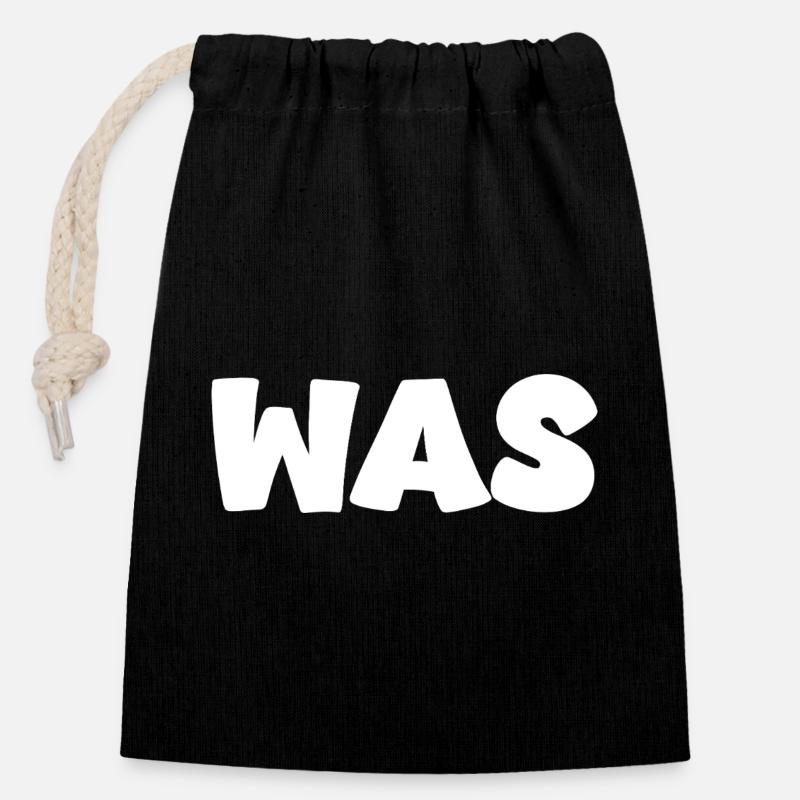 What - Closable cotton gift bag (14x20cm) - black