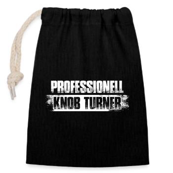 Knob Turner Sound Engineer Sound Engineer - Closable cotton gift bag (14x20cm) - black - Front