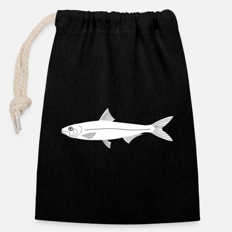 Sardine - Closable cotton gift bag (14x20cm) - black