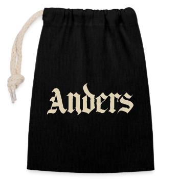 AndersGothic lettering - Closable cotton gift bag (14x20cm) - black - Front