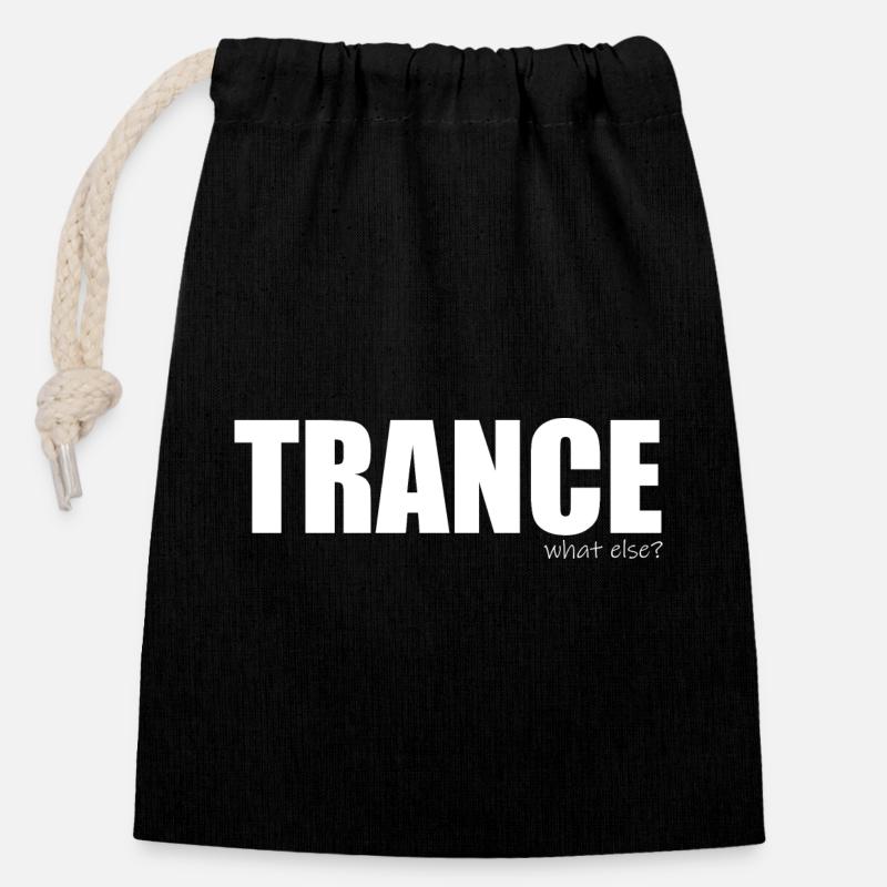Trance - what else? - Closable cotton gift bag (14x20cm) - black