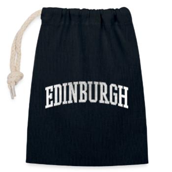 Edinburgh Varsity Bogen Schrift - Verschließbarer Geschenkbeutel aus Baumwolle (14x20cm) - Navy - Vorne