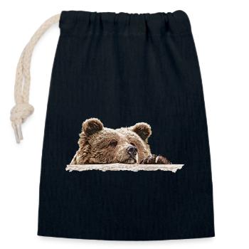 Isa Thinker's Pose - Closable cotton gift bag (14x20cm) - navy - Front