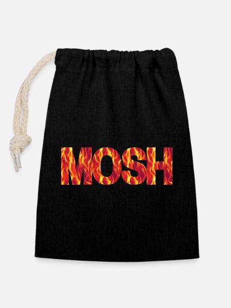Mosh! - Verschließbarer Geschenkbeutel aus Baumwolle (14x20cm) - Schwarz