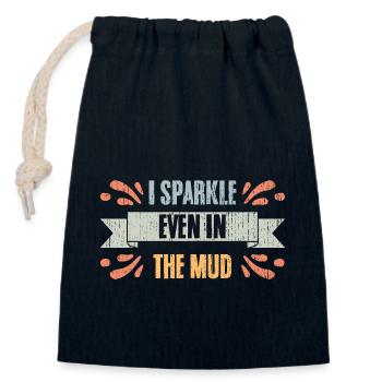 Retro I Sparkle Even In The Mud For Mud Runners - Verschließbarer Geschenkbeutel aus Baumwolle (14x20cm) - Navy - Vorne