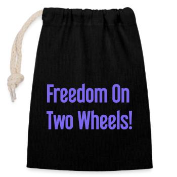 La liberté sur deux roues - Cyclist Design - Sac cadeau en coton avec cordon (14 x 20 cm) - noir - Devant