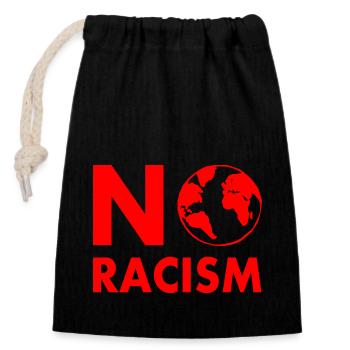 No racism - Sac cadeau en coton avec cordon (14 x 20 cm) - noir - Devant