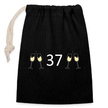 37th Birthday 37 Years Anniversary 37 Years Number 37 - Closable cotton gift bag (14x20cm) - black - Front