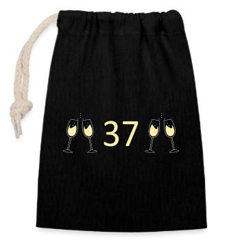 37th Birthday 37 Years Anniversary 37 Years Number 37 - Closable cotton gift bag (14x20cm) - black - Front