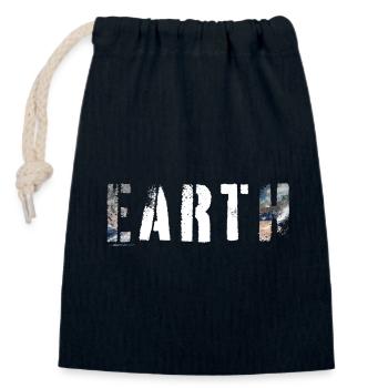 ART DE LA TERRE - Sac cadeau en coton avec cordon (14 x 20 cm) - bleu marine - Devant