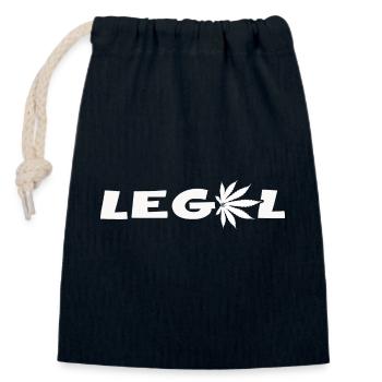 Cannabis Leaf Legal Cannabis Club High Indica Weed - Closable cotton gift bag (14x20cm) - navy - Front