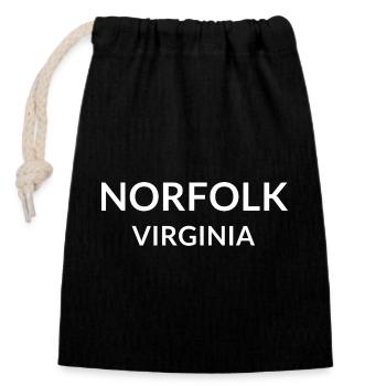 Norfolk, Virginia, USA - Closable cotton gift bag (14x20cm) - black - Front