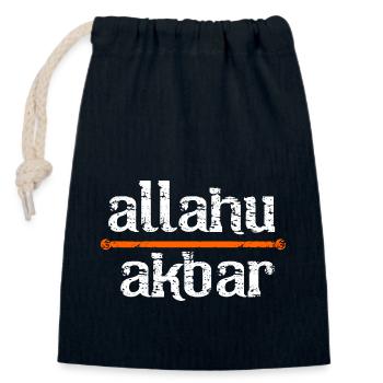 Muslim - Closable cotton gift bag (14x20cm) - navy - Front