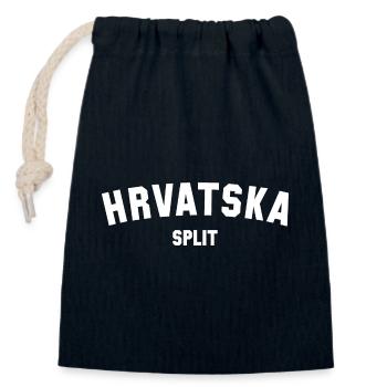 SPLIT, Hrvatska Croatia, Croatia - Closable cotton gift bag (14x20cm) - navy - Front