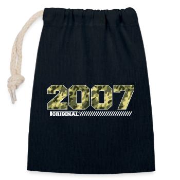 2007 Jubiläumsgeschenk Jahrgang 2007 Armee - Verschließbarer Geschenkbeutel aus Baumwolle (14x20cm) - Navy - Vorne