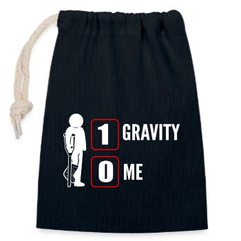 Broken leg - Closable cotton gift bag (14x20cm) - navy - Front