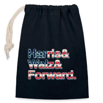 Kamala Harris & Tim Walz 2024 Support Shirt - Verschließbarer Geschenkbeutel aus Baumwolle (14x20cm) - Navy - Vorne
