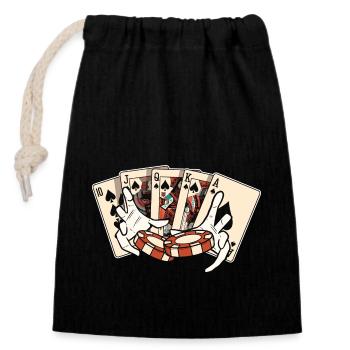 Blackjack Blackjack Casino Gambling - Closable cotton gift bag (14x20cm) - black - Front