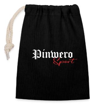 Pinwero Sport - Verschließbarer Geschenkbeutel aus Baumwolle (14x20cm) - Schwarz - Vorne