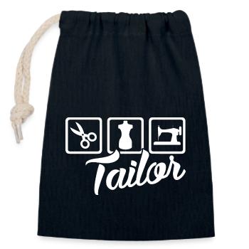 Tailor Job - Closable cotton gift bag (14x20cm) - navy - Front