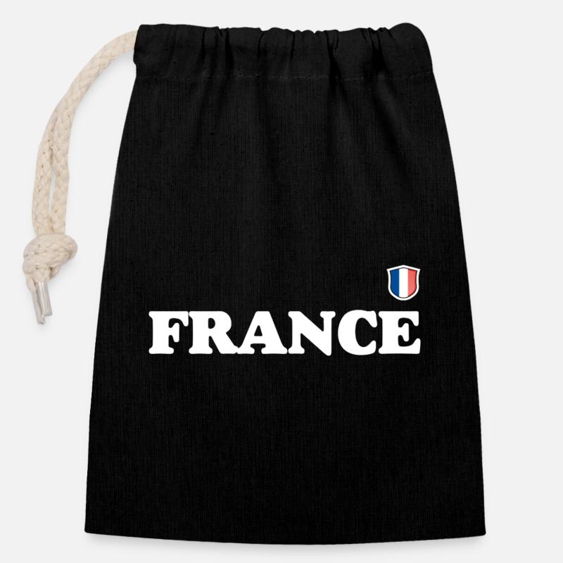 need_image - Sac cadeau en coton avec cordon (14 x 20 cm) - noir
