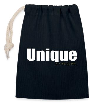 Unique - Closable cotton gift bag (14x20cm) - navy - Front