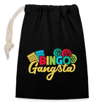 Bingo Game Gangsta Bingo - Verschließbarer Geschenkbeutel aus Baumwolle (14x20cm) - Schwarz - Vorne
