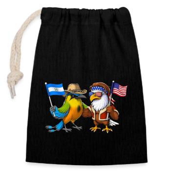 El Salvador American Heritage - Closable cotton gift bag (14x20cm) - black - Front