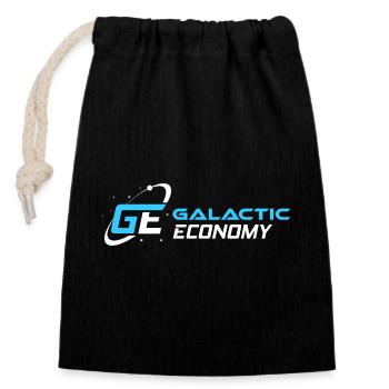 Galactic Economy - Closable cotton gift bag (14x20cm) - black - Front
